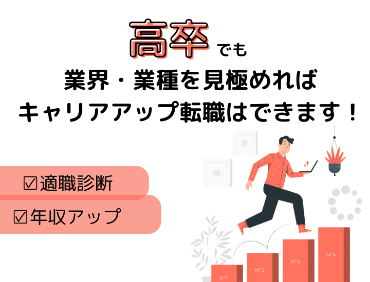 高卒の転職でおすすめの業界＆職業とは？仕事の選び方や効率的な転職活動方法を解説