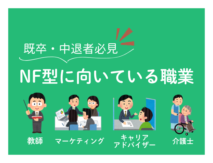 【例文あり】NF型に向いている仕事は？中退者でも強みを生かした自己PRで採用率を上げる